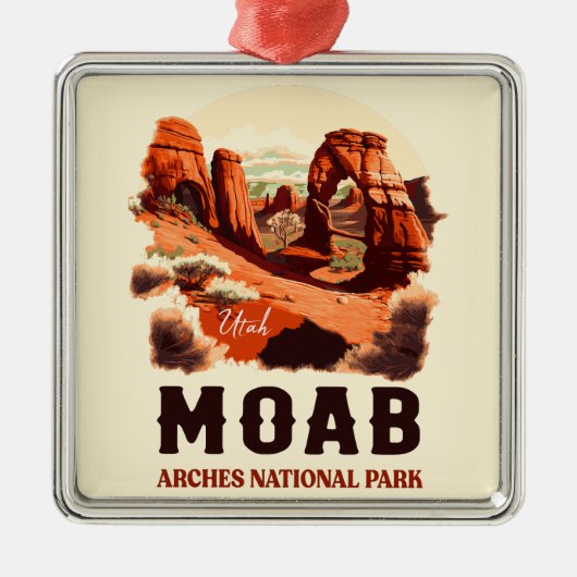 Moab Arches National Park Utah Delicate Arch Retro Metalen Ornament (Voorkant)