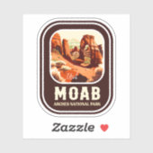 Moab Arches National Park Utah Delicate Arch Retro Sticker (Vel)
