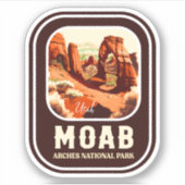 Moab Arches National Park Utah Delicate Arch Retro Sticker (Voorkant)