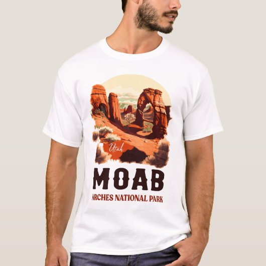 Moab Arches National Park Utah Delicate Arch Retro T-shirt (Voorkant)