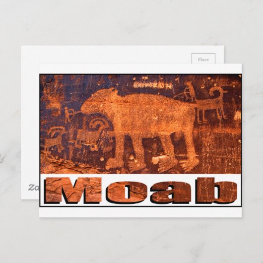 Moab Beer Petroglyph Briefkaart (Voorkant / Achterkant)