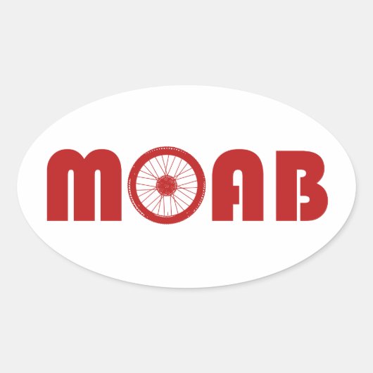 Moab (Bike Wheel) Ovale Sticker (Voorkant)