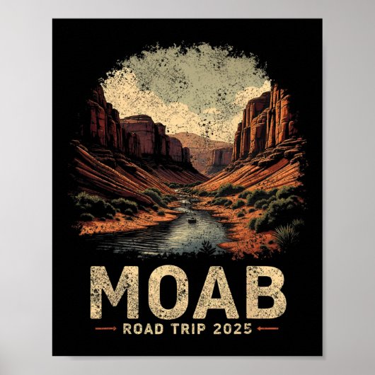 Moab Bogen Familiereis 2025 Vintage Moab Nat Poster (Voorkant)