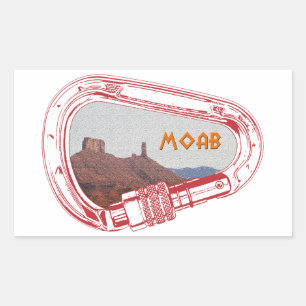 Moab-klimmer Carabiner Rechthoekige Sticker
