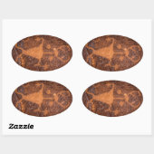 Moab Man Petroglyph Portret - Utah Ovale Sticker (Vel)