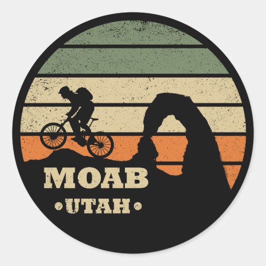 Moab mtb mountainbiking ronde sticker (Voorkant)