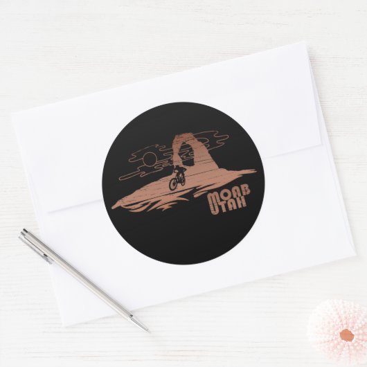Moab mtb mountainbiking ronde sticker (Envelop)