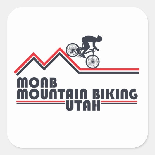 Moab mtb mountainbiking vierkante sticker (Voorkant)