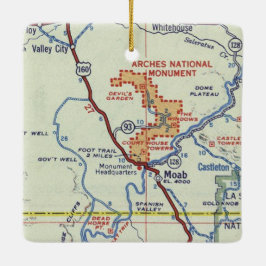 Moab Retro Map Keramisch Ornament