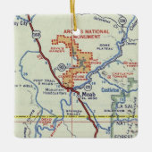 Moab Retro Map Keramisch Ornament (Voorkant)