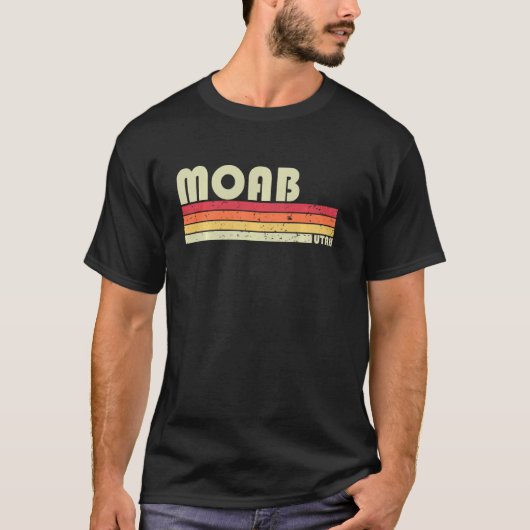 Moab Ut Utah Grappige Stad Home Roots Retro 70s 80 T-shirt (Voorkant)