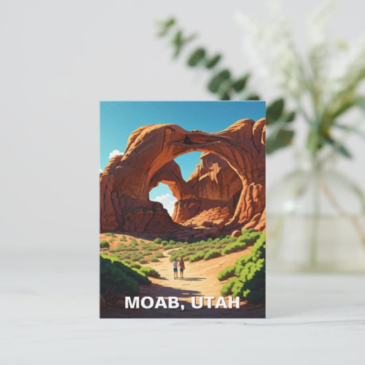 Moab Utah Arches Nationaal Park Dubbele boog Briefkaart (Staand voorkant)