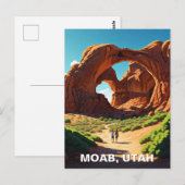 Moab Utah Arches Nationaal Park Dubbele boog Briefkaart (Voorkant / Achterkant)