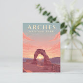 Moab Utah Arches National Park bij zonsondergang Briefkaart (Staand voorkant)
