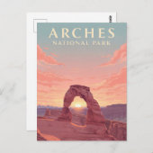 Moab Utah Arches National Park bij zonsondergang Briefkaart (Voorkant / Achterkant)