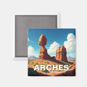Moab Utah Arches National Park, een gebalanceerde Magneet (Voorkant / Achterkant)