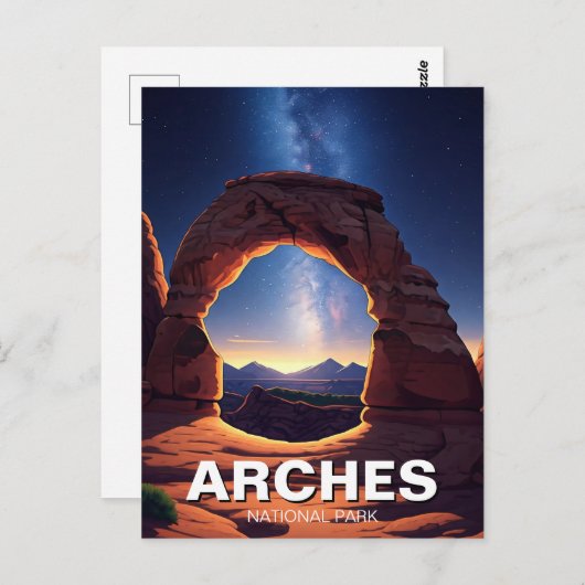 Moab Utah Arches National Park Melkweg Briefkaart (Voorkant / Achterkant)