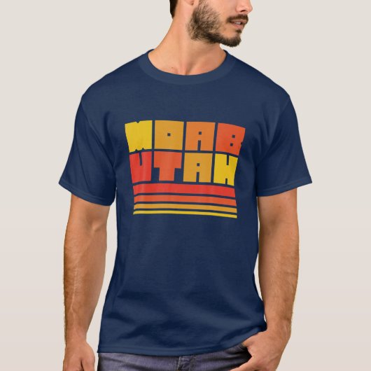 Moab Utah Arches National Park Typografie Retro T-shirt (Voorkant)