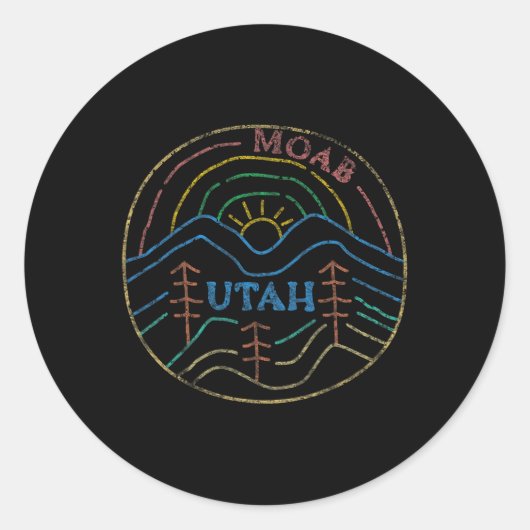 Moab Utah Beehive State National Parks Mighty 5 Ronde Sticker (Voorkant)