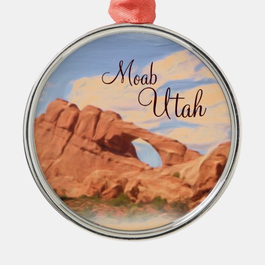 Moab Utah boogsteen schilderachtig siersteen Metalen Ornament (Voorkant)
