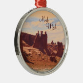 Moab Utah drie rots schilderachtig sierelementen Metalen Ornament (Rechts)