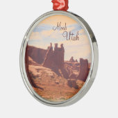 Moab Utah drie rots schilderachtig sierelementen Metalen Ornament (Links)
