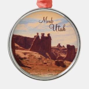Moab Utah drie rots schilderachtig sierelementen Metalen Ornament