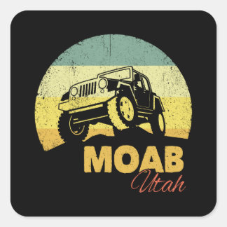 Moab Utah Gift for Off Roading - Utah Souvenir 4x4 Vierkante Sticker