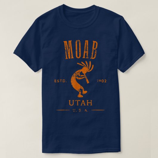 Moab Utah Kokopelli Souvenir Distress Design T-shirt (Design voorkant)