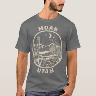 Moab Utah Linocut Verdrietige woestijn Illustratie T-shirt