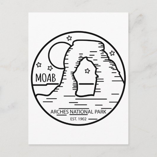 Moab Utah  minimalistisch arsenavontuur Briefkaart (Voorkant)