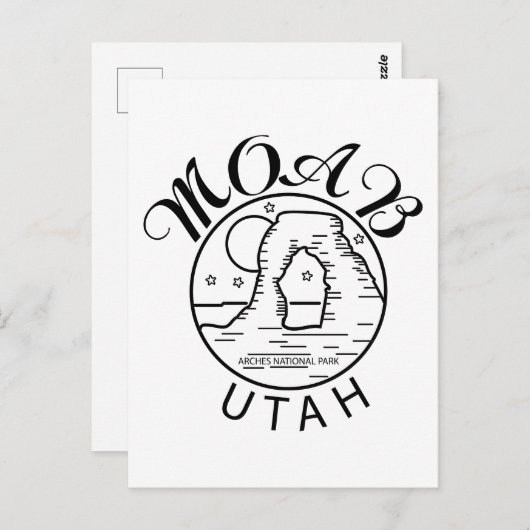 Moab Utah  minimalistisch arsenavontuur Briefkaart (Voorkant / Achterkant)