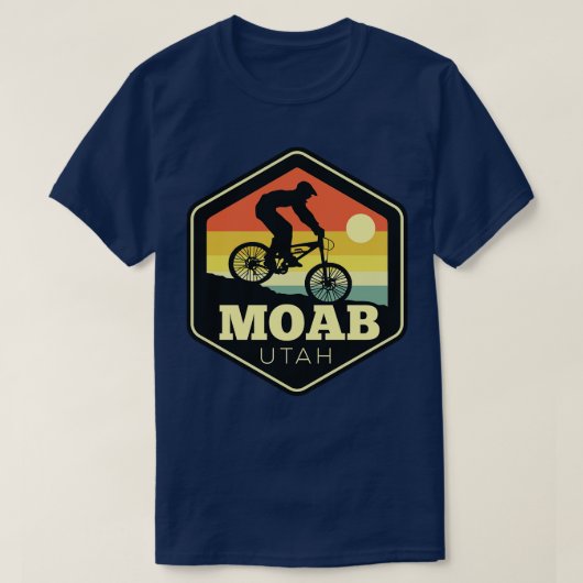 Moab Utah Mountain Bike  Sunset Hexagon T-shirt (Design voorkant)