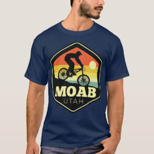 Moab Utah Mountain Bike Sunset Hexagon T-shirt