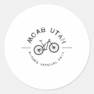 Moab Utah Mountain Biking T Ronde Sticker