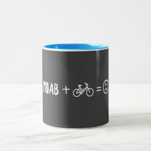 Moab Utah Plus Fietsen Maakt Je Gelukkig Tweekleurige Koffiemok