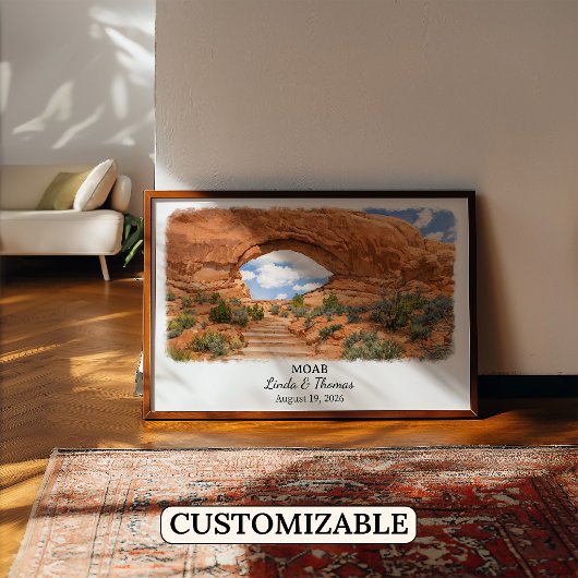 Moab Utah Poster, Aquarel, Op Maat Poster