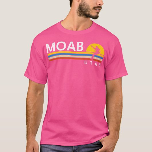 Moab Utah Rock Klimmen  Retro Souvenirs T-shirt (Voorkant)