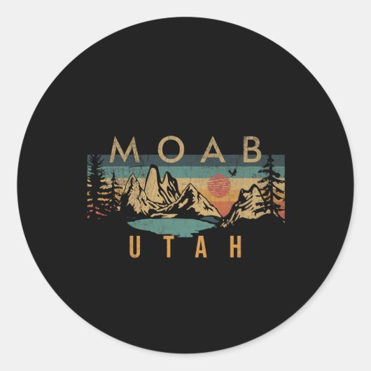 Moab Utah Ronde Sticker (Voorkant)