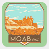 Moab Utah Square Stickers (Voorkant)