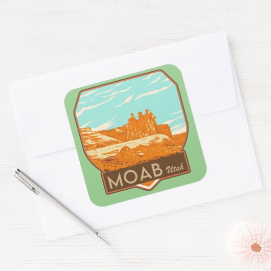 Moab Utah Square Stickers (Envelop)