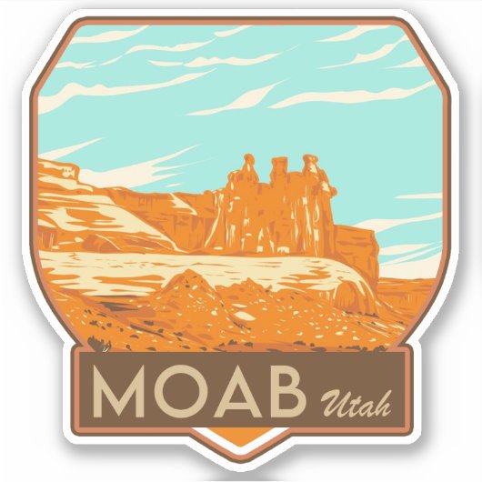 Moab Utah Sticker (Voorkant)