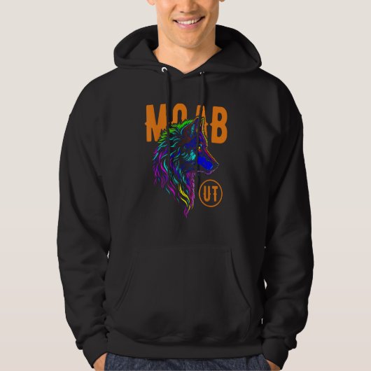 Moab Utah USA Coyote Design Hoodie (Voorkant)