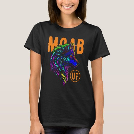 Moab Utah USA Coyote Design T-shirt (Voorkant)