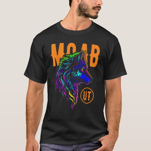 Moab Utah USA Coyote Design T-shirt (Voorkant)