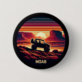 Moab Utah UTV Sunset Red Rocks Ronde Button 5,7 Cm