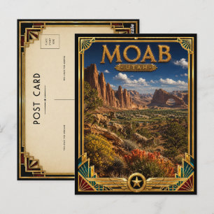 Moab Utah Vintage Art Deco Gouden Tijdperk Briefkaart