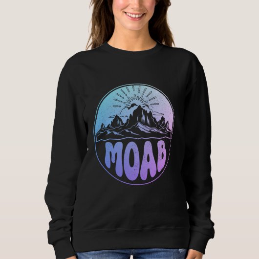 Moab Utah Vintage Bergen Retro Trui (Voorkant)