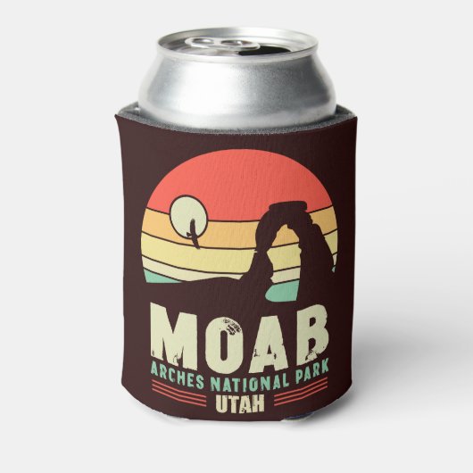 Moab Utah woestijn Sunset Retro Souvenir 60s Blikjeskoeler (Blikje Achterkant)
