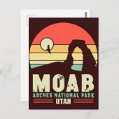 Moab Utah  woestijn Sunset Retro Souvenir 60s Briefkaart (Voorkant / Achterkant)